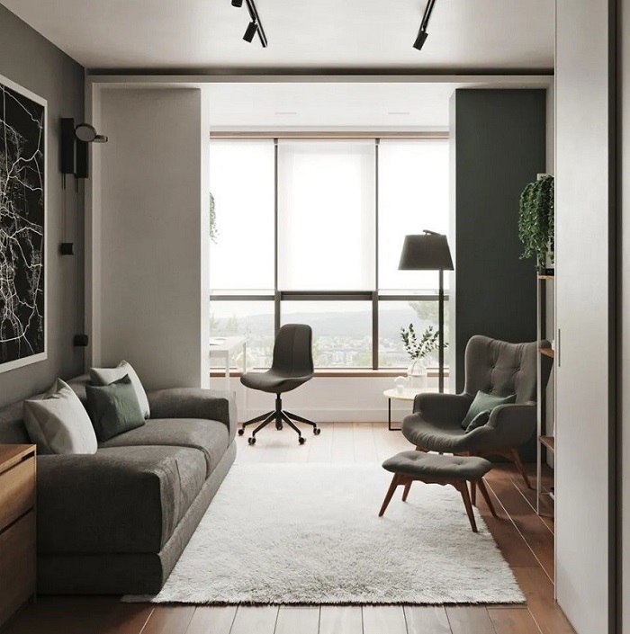 73m²小户型三居室装修，喜欢这一抹淡淡的绿!