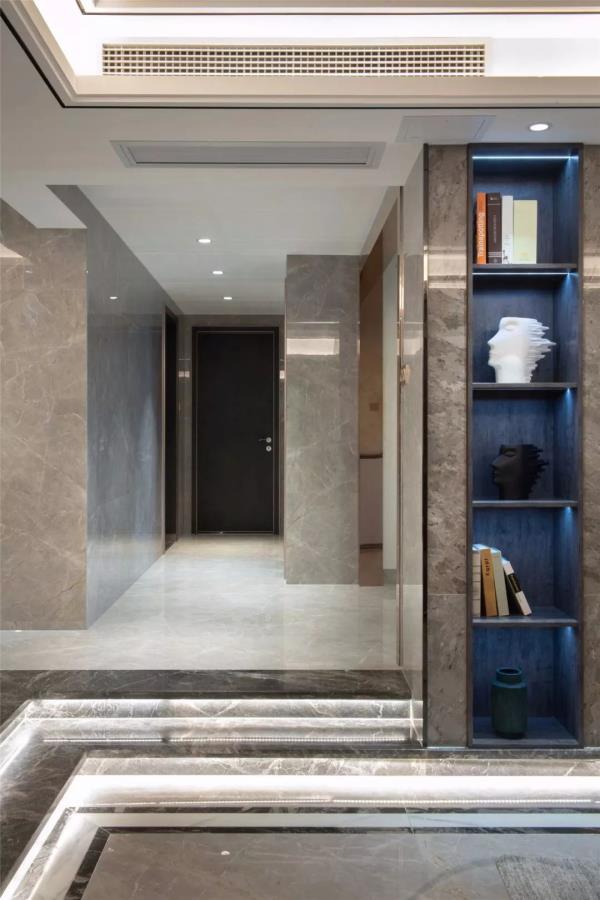杭州装修设计公司：现代轻奢风的装修，大理石背景墙十分大气！