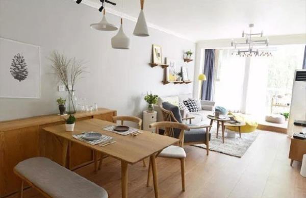 西安家装公司：68㎡北欧日式混搭一居室装修，原木色设计！