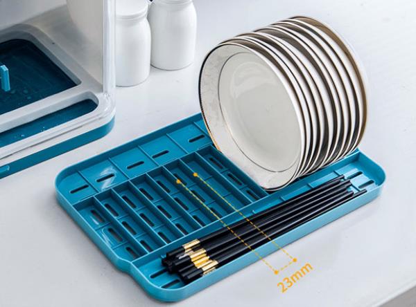 防尘防虫的带盖置物架，收纳碗碟筷子还能沥水！