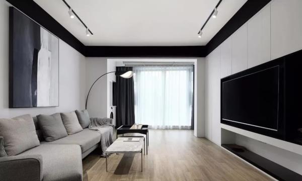 南宁装修设计：70平简约二居室，黑白灰+原木色！