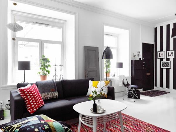 石家庄装修设计公司：56㎡新房装修，传统的黑白搭配！