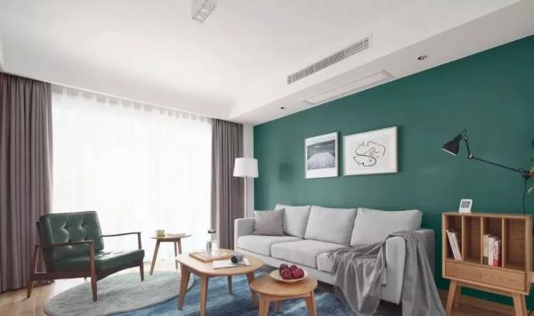青岛室内装修：两室的简约风设计，太喜欢收纳柜式的电视墙了！