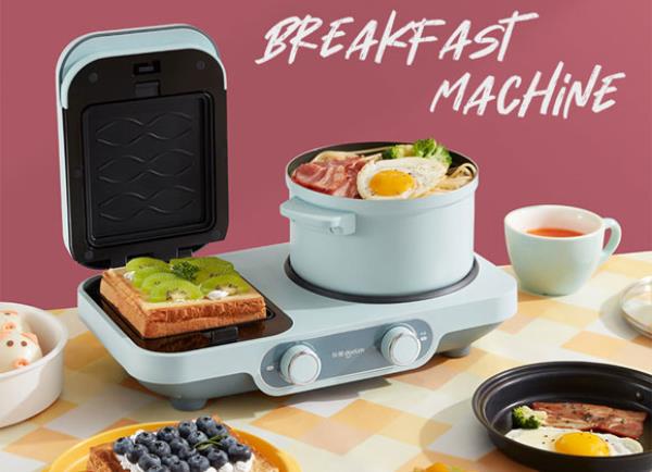 网红多功能早餐机，蒸煮煎炒焖分区操作，解决全家人的早餐！