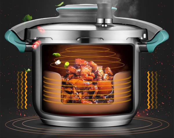传统高压锅重出“江湖”，安全升级，8分钟快煮让美味无需久等！