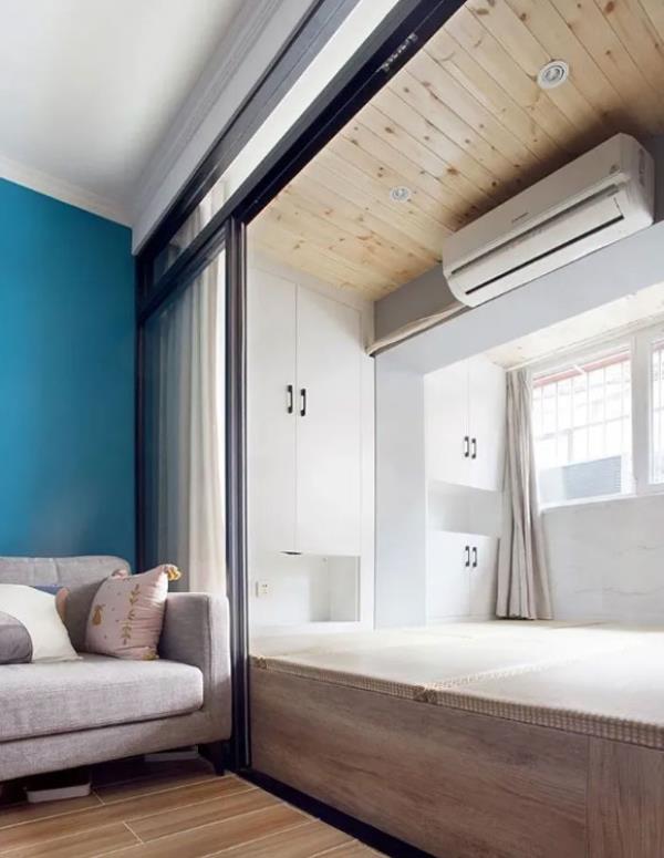 沈阳装修设计：47㎡单身公寓居然改出两间卧室，有个性又实用！