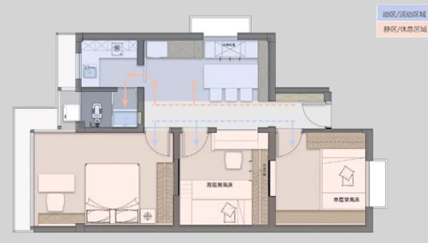 上海装修公司：58㎡一居室改成3间房，舍弃客厅，满屋定制柜子！