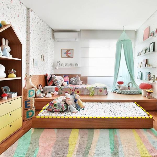 昆山装修公司：儿童房装修，下铺床做带滑轮的样式！