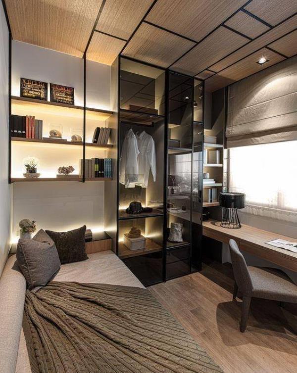 北京装修公司：60㎡小户型房子装修，打个玻璃衣柜做衣帽间！