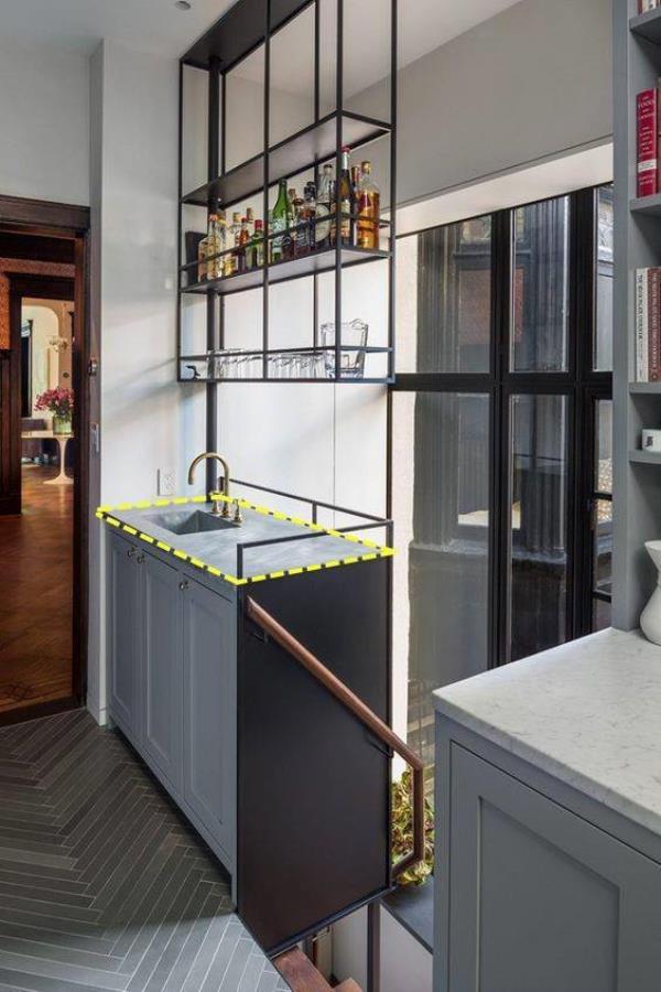 上海室内设计：把“厨房”装楼梯边，打上到顶橱柜！