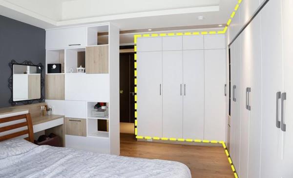 卧室做L型收纳柜，隐形设计很实用！