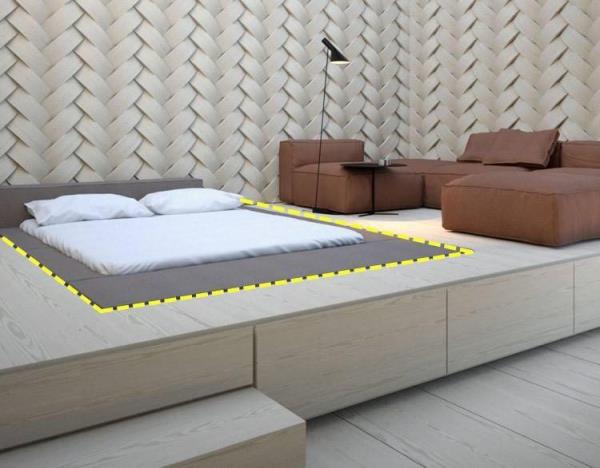 南京装修设计：榻榻米打造下沉床，睡觉舒适储物更多！