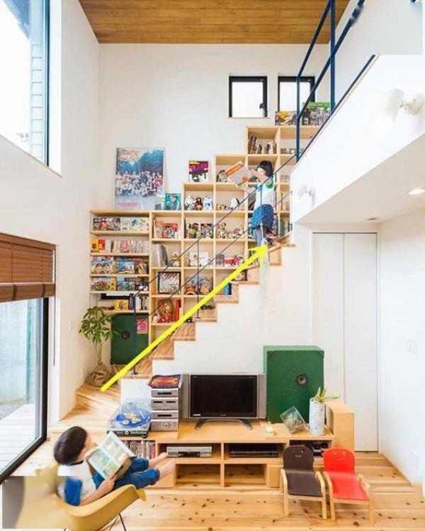 北京室内装修：楼梯任意空间皆可做书房，脑洞太强大！