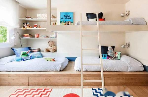 昆山装修公司：儿童房装修，下铺床做带滑轮的样式！
