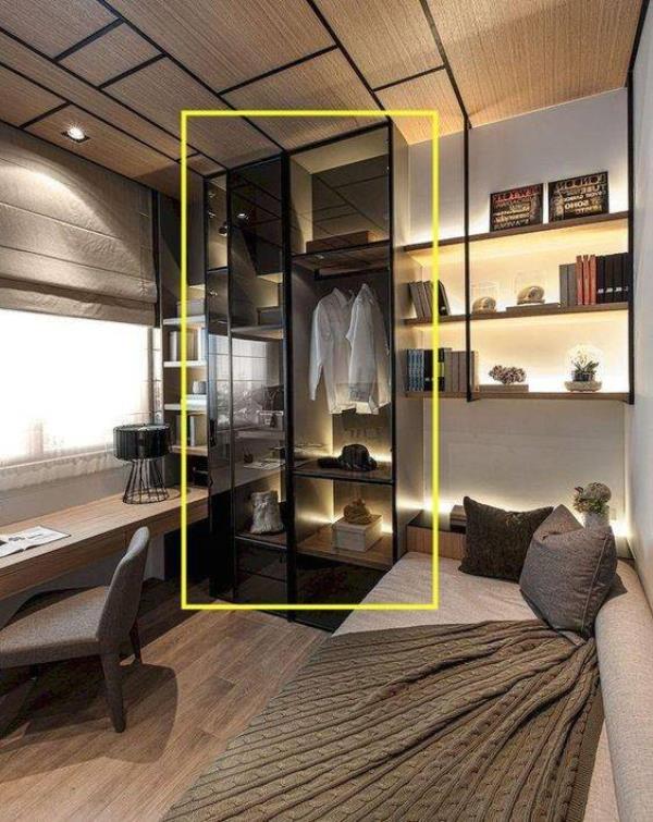 北京装修公司：60㎡小户型房子装修，打个玻璃衣柜做衣帽间！