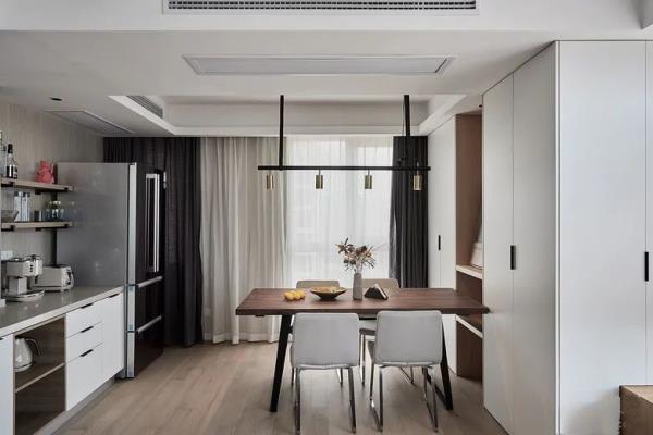 南京装潢公司：89㎡新房装修，厨房餐厅客厅一体化！