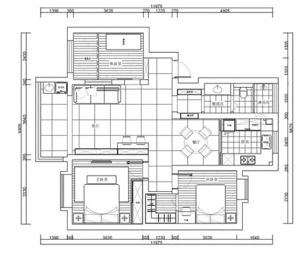 马鞍山装修公司：110㎡三室两厅房子装修设计！