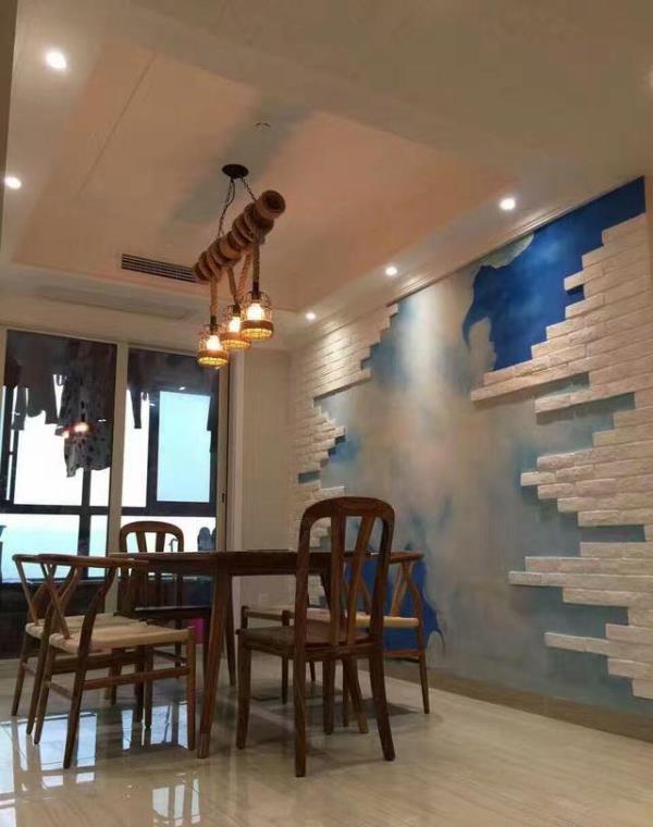 张家港装饰公司：132㎡新房装修，餐厅墙贼漂亮！